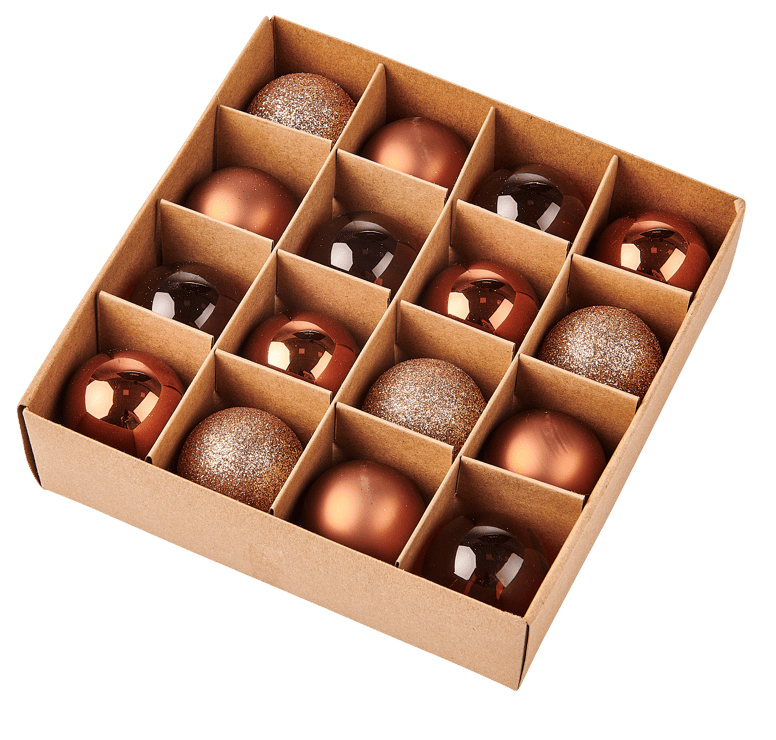 COPPER Weihnachtskugel Set von 16 Bronze Ø 4 cm