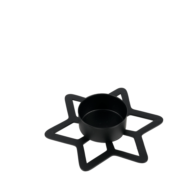 STAR Porta-velas para lamparinas preto H 1,6 x W 10,1 x D 9,2 cm