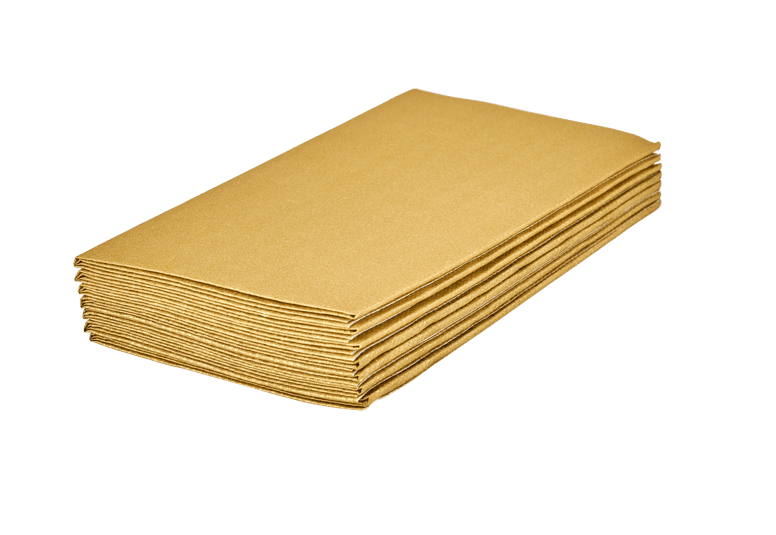 AIRLAID 12 serviettes avec pochette doré Larg. 40 x Long. 40 cm