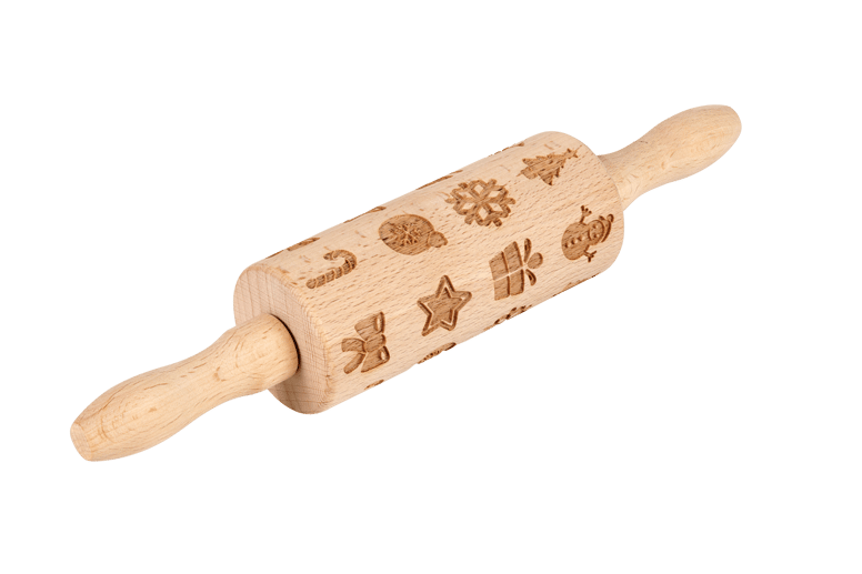 X-MAS Rouleau à pâtisserie naturel Long. 24 cm - Ø 4,5 cm