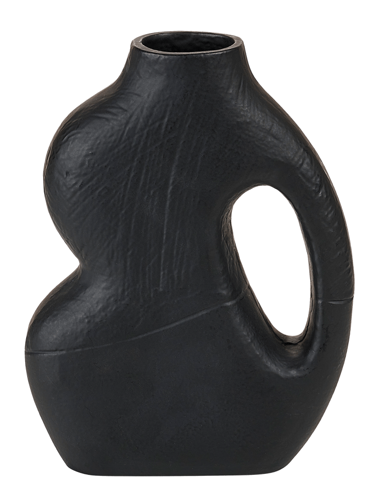 BILBAO Vase Schwarz H 25 x B 17 cm