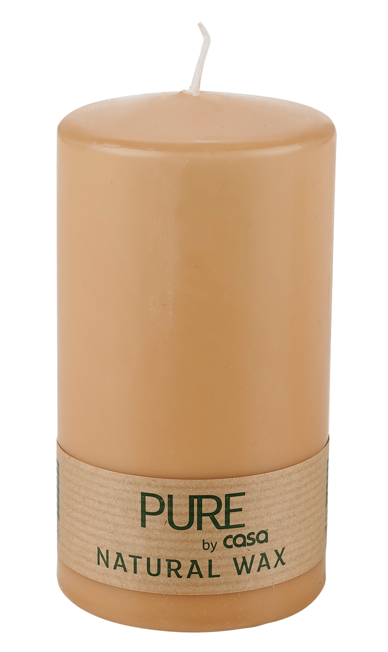 PURE Bougie cylindrique beige H 13 cm - Ø 7 cm