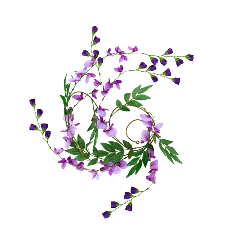 WISTERIA Slinger groen, paars, lichtpaars L 190 cm