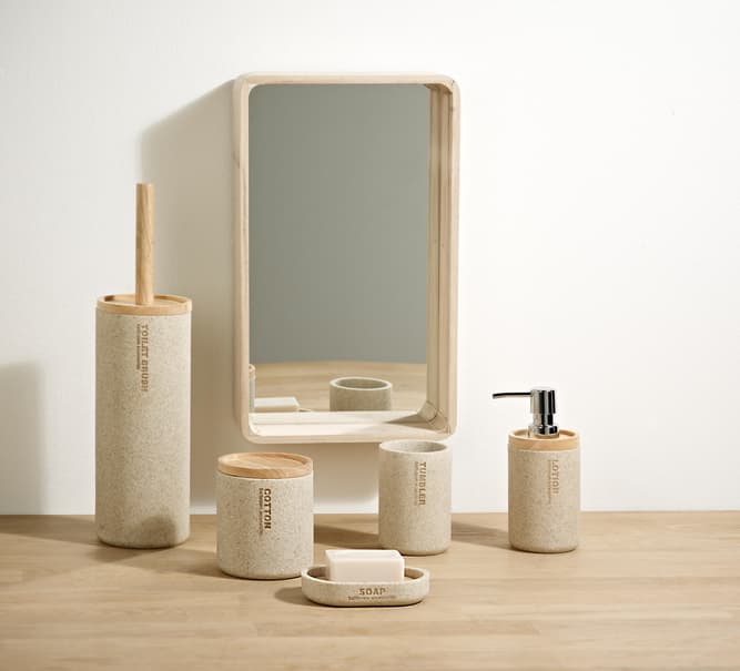Brosse WC avec support en résine Kaki & manche en Bambou - Accessoires de  WC - Décomania