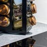 LUX Carrousel à épices 16 récipients noir, transparent, cuivre H 28 x Larg. 12 x P 12 cm