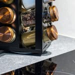 LUX Carrousel à épices 16 récipients noir, transparent, cuivre H 28 x Larg. 12 x P 12 cm