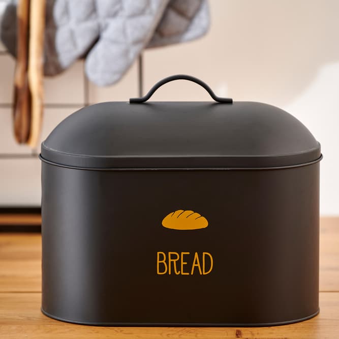 VIRA Boîte à pain noir H 25,5 x Larg. 34 x P 18 cm