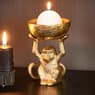 MONKEY Porta-velas para lamparinas dourado H 14 x W 9,5 x D 9,5 cm
