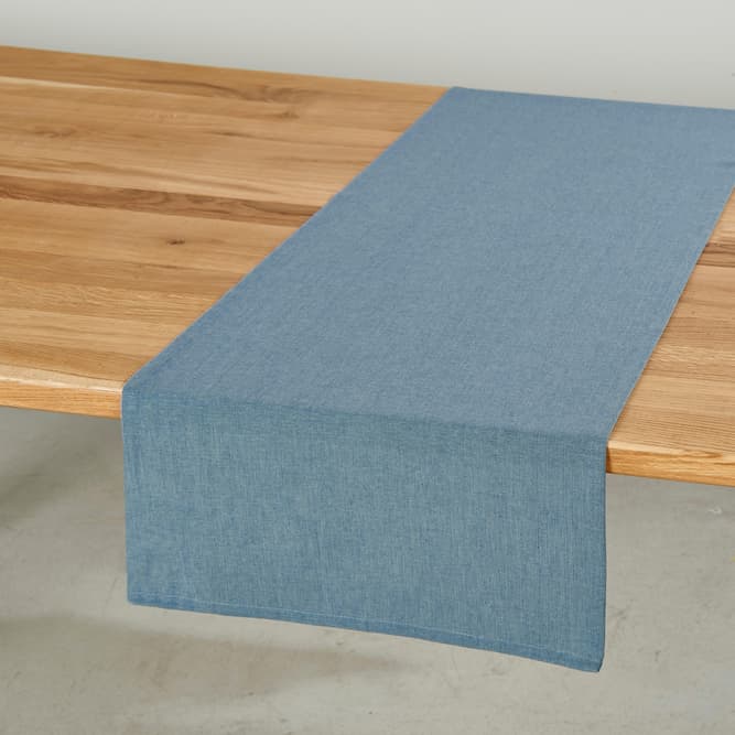 ORGANIC Chemin de table bleu clair Larg. 40 x Long. 140 cm