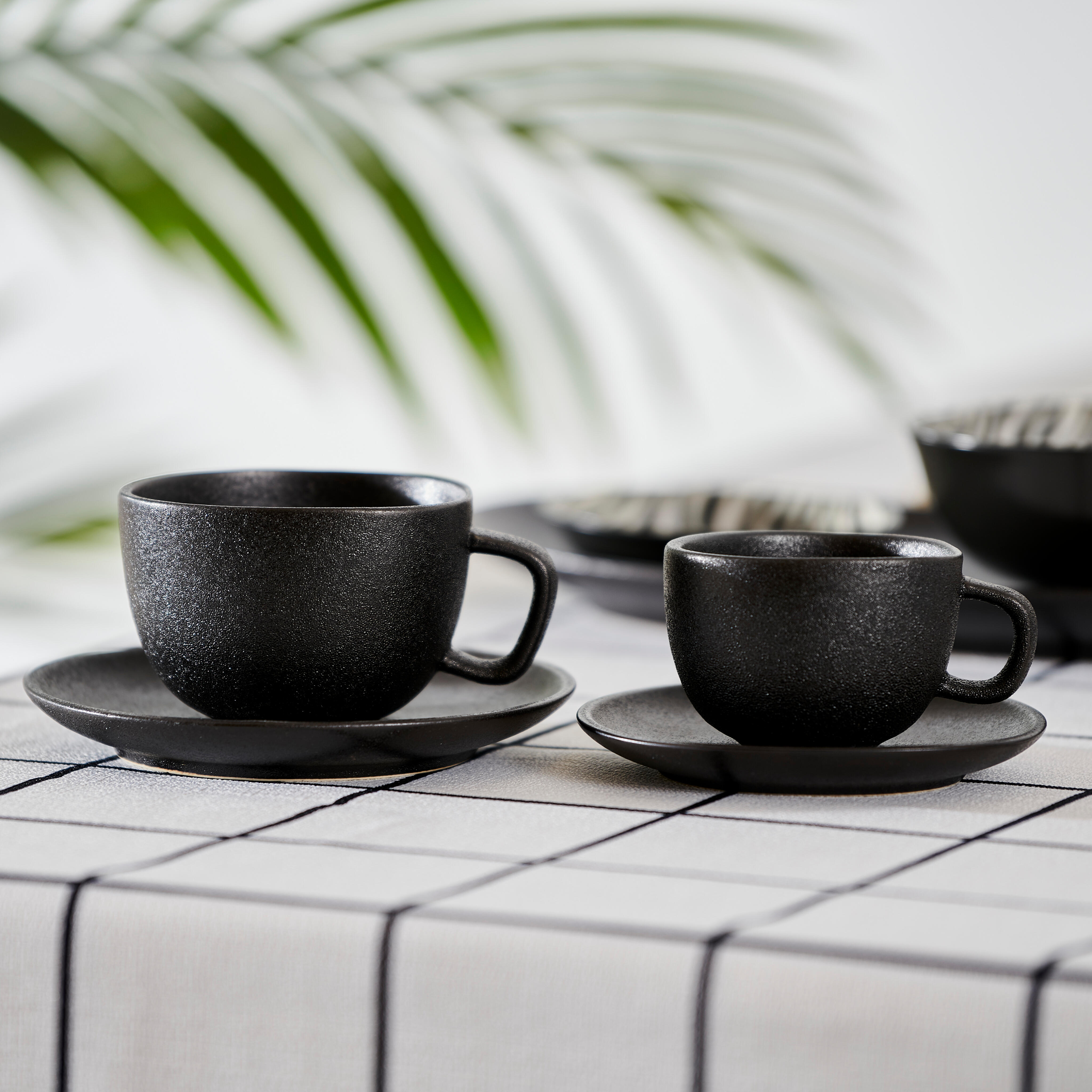 HOMEYES Tazza nera, tazza da caffè in ceramica, 330 ml, (B, nero) :  : Casa e cucina