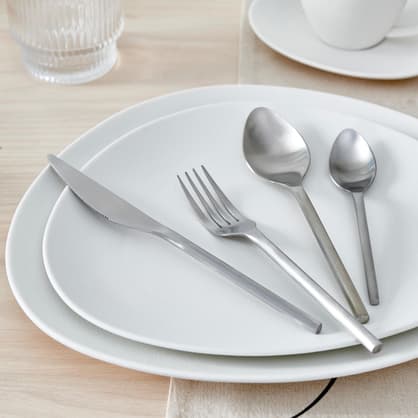 Cuillère + Fourchette De Table - 12 Pièces - Gris Argent Et Jaune Or