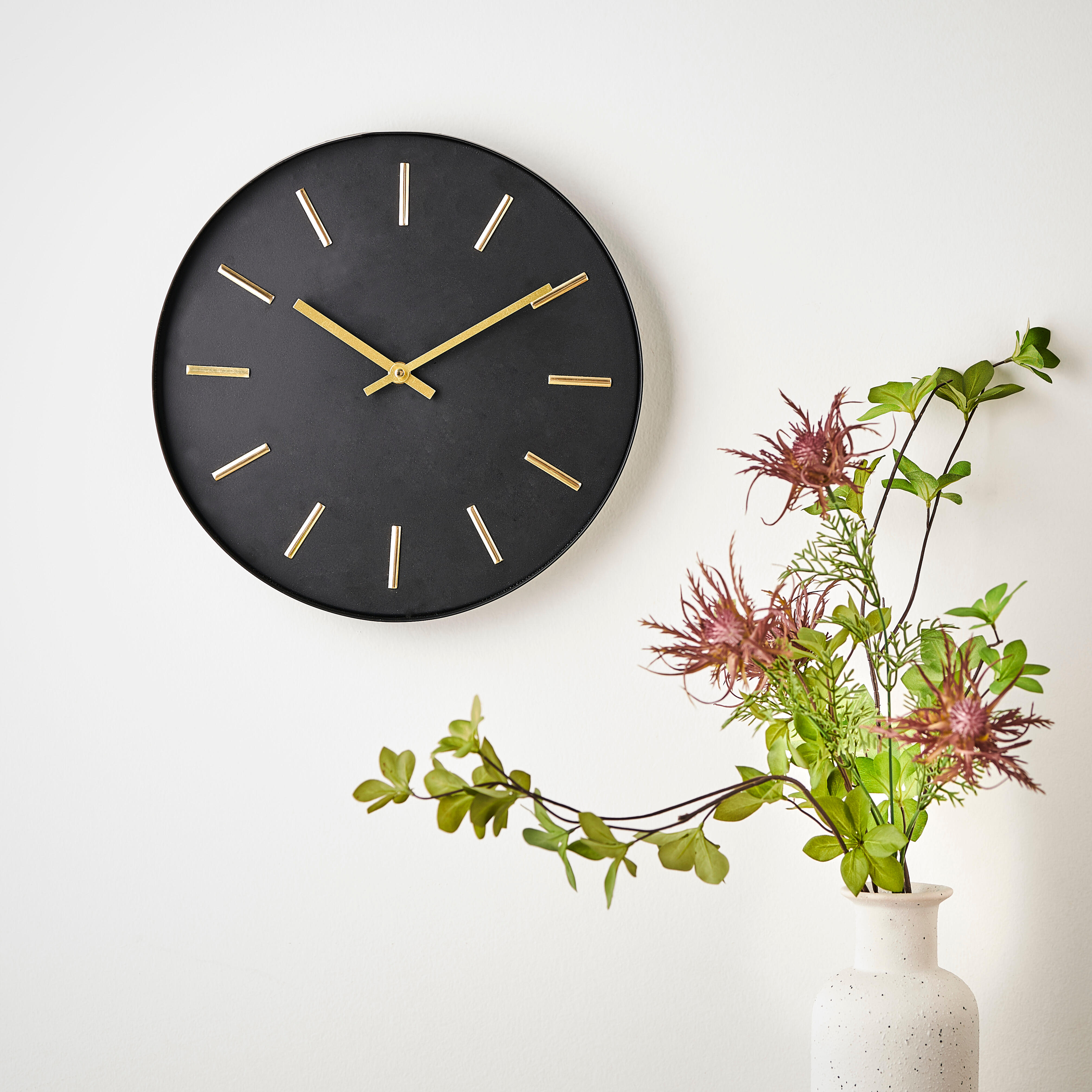 Compra Online Reloj decorativo de cocina pared negro, diseño moderno  detalle madera 30,5 cm en nuestra tienda Online de Artículos de Regalo y de  Decoración para el Hogar — WonderfulHome Shop