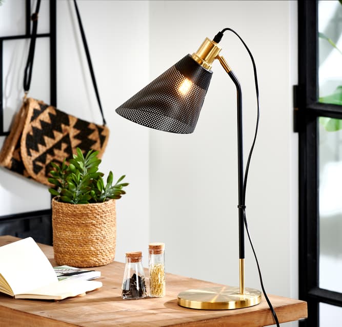 STAMFORD Lampe de bureau noir H 55 x Larg. 30 x P 18 cm
