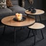 ALEXIS Table de salon noir, naturel H 40 cm - Ø 80 cm
