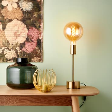 SHAIN Lámpara de mesa dorado A 32,5 cm - Ø 10 cm