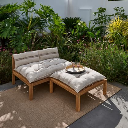 PAULETTE Mesa - pufe lounge natural H 30 x W 80 x D 80 cm