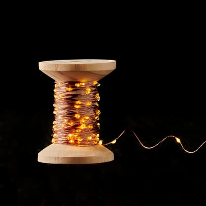 Guirlande Lumineuse Mini LED Télécommandée Filament Cuivre Silver