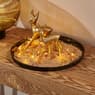 GOLDY Decorativo veado dourado H 11 x W 6 x L 16 cm