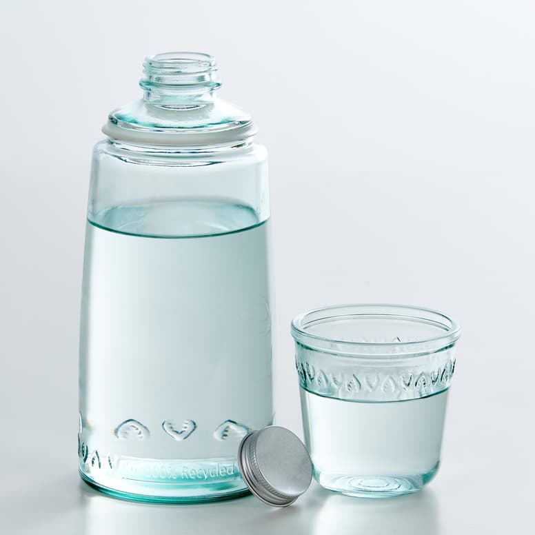 ON THE GO Botella y vaso transparente A 26 cm - Ø 10 cm