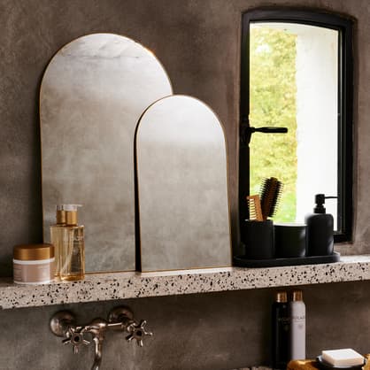 Espejos negros para pared, espejo de madera rústica, rectangular, espejo  colgante para baño, dormitorio, decoración de espejo de pared