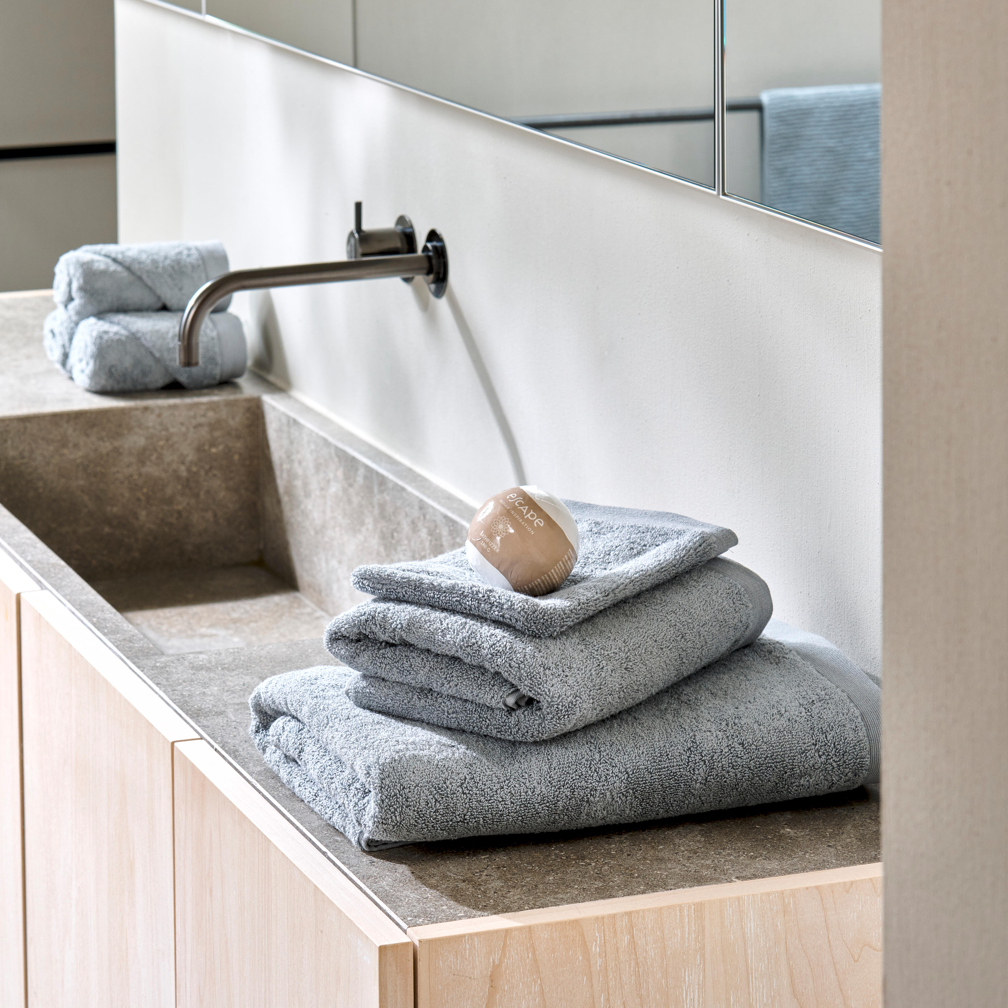 Drap de bain gris Supreme 450 gr/m² - Ltitex