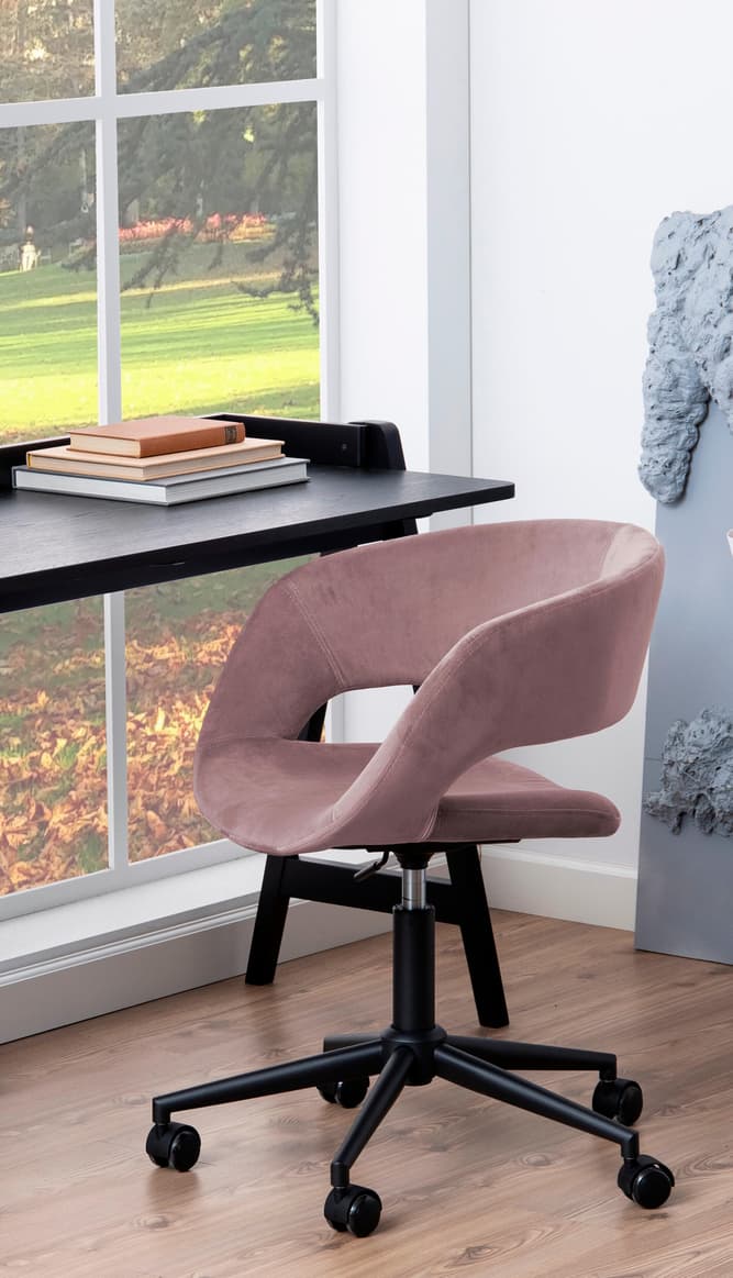 ROLI Chaise de bureau rose H 92 x Larg. 40 x P 43 cm