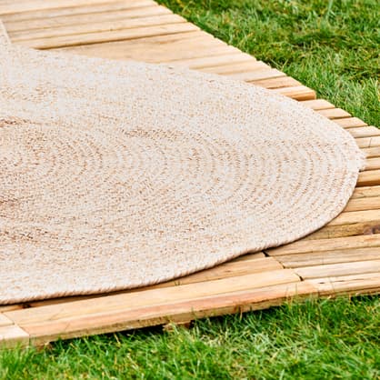 BRAID Outdoor tapijt naturel Ø 120 cm