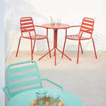 OLAV Table bistrot rouge H 70 cm - Ø 60 cm