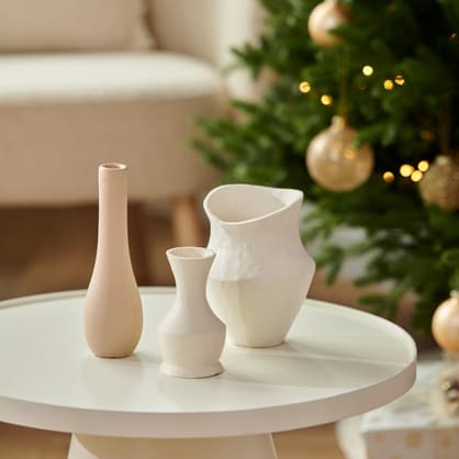TOLEDO Vase crème H 12 cm - Ø 6,5 cm