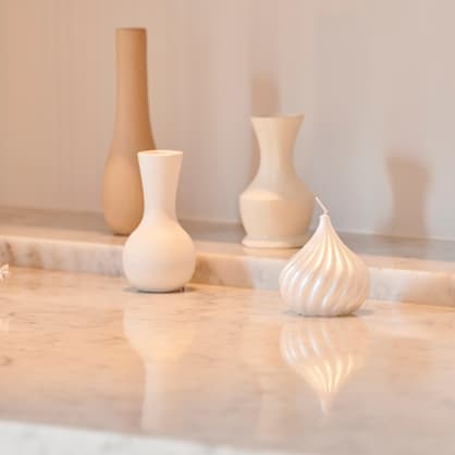 CORDOBA Vase crème H 12 x Long. 6 cm - Ø 6 cm