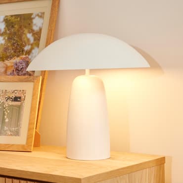 PANDI Lampe de table blanc cassé H 36 cm - Ø 36 cm
