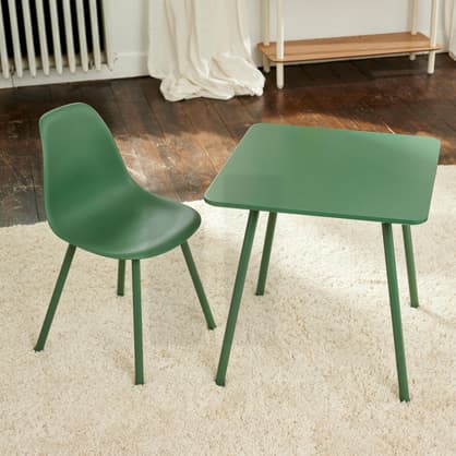 MIKA Chaise pour enfants vert H 58,5 x Larg. 31 x Long. 36 cm