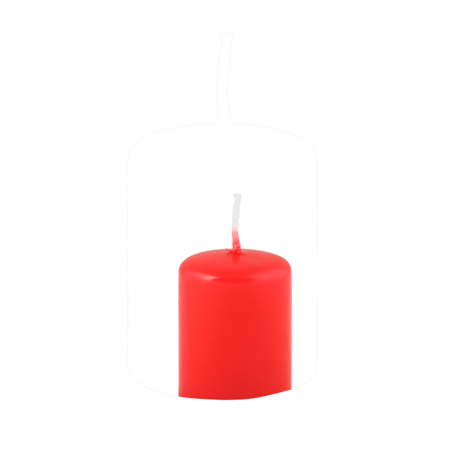 CILINDRO Candela cilindrica rosso H 5 cm - Ø 4 cm