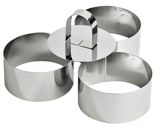 6 emporte-pièces ronds Ø 8 cm avec poussoir et support