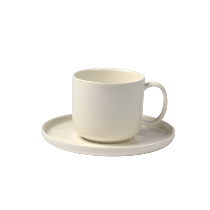 MOON Tazza e piattino bianco H 7,2 cm - Ø 7,8 cm