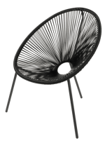 ACAPULCO  Chaise lounge noir H 82 x Larg. 75 x P 69 cm
