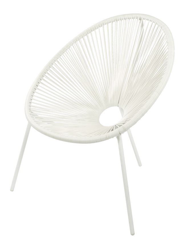 ACAPULCO Chaise lounge blanc H 82 x Larg. 75 x P 69 cm
