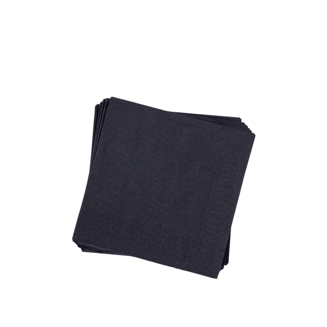 UNI Set de 20 serviettes noir Larg. 33 x Long. 33 cm