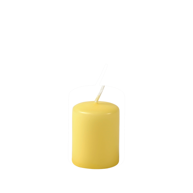 CILINDRO Candela cilindrica giallo chiaro H 5 cm - Ø 4 cm