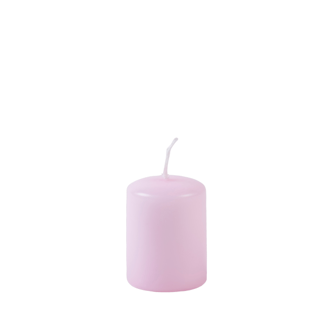 CILINDRO Candela cilindrica rosa H 5 cm - Ø 4 cm