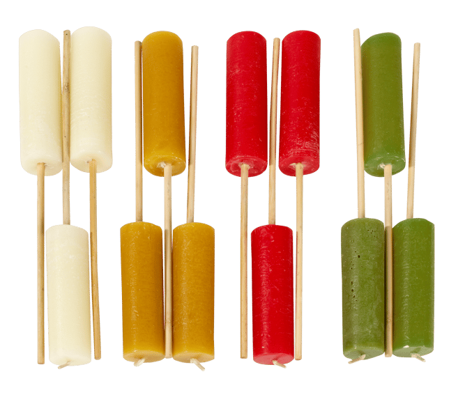 TORCH Tuinfakkels set van 3 rood, geel, groen, crème H 29,5 cm - Ø 3,8 cm