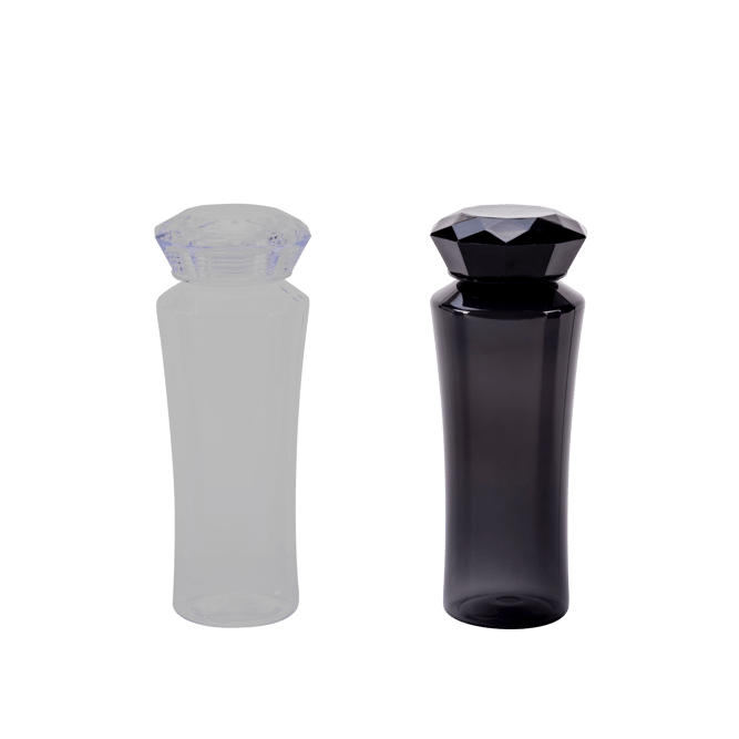 CARAT Drinkfles zwart, transparant H 19,5 cm - Ø 8 cm