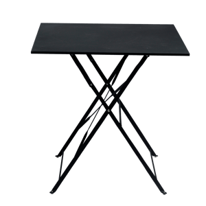IMPERIAL Tavolo pieghevole quadrato nero H 71 x W 70 x L 70 cm