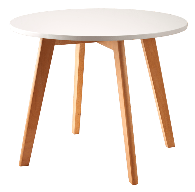 MATHIAS Table pour enfants blanc, naturel H 49 cm - Ø 60 cm