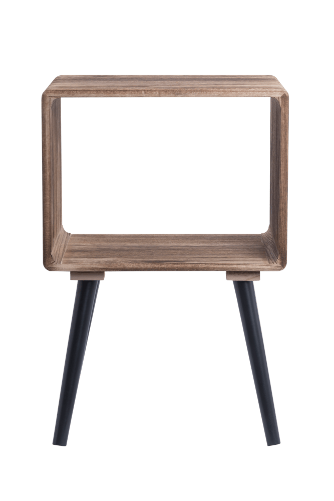 KANSAS Table de chevet noir, naturel H 59 x Larg. 40 x P 30 cm