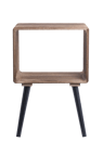 KANSAS Table de chevet noir, naturel H 59 x Larg. 40 x P 30 cm