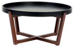 DRACO Tavolino da soggiorno nero, marrone H 40 cm - Ø 84 cm