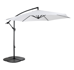 HAWAI Parasol colgante sin pie blanco A 243 cm - Ø 300 cm