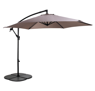 HAWAI Hangparasol zonder parasolvoet taupe H 243 cm - Ø 300 cm
