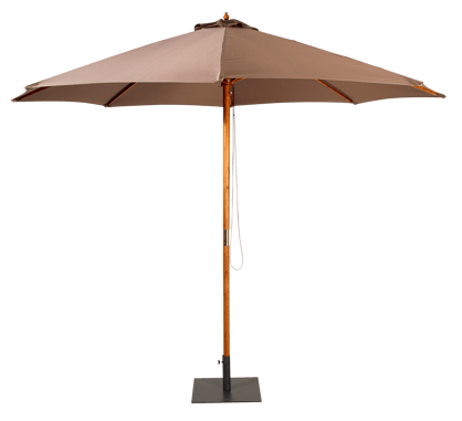 WOOD Parasol zonder parasolvoet taupe H 260 cm - Ø 300 cm